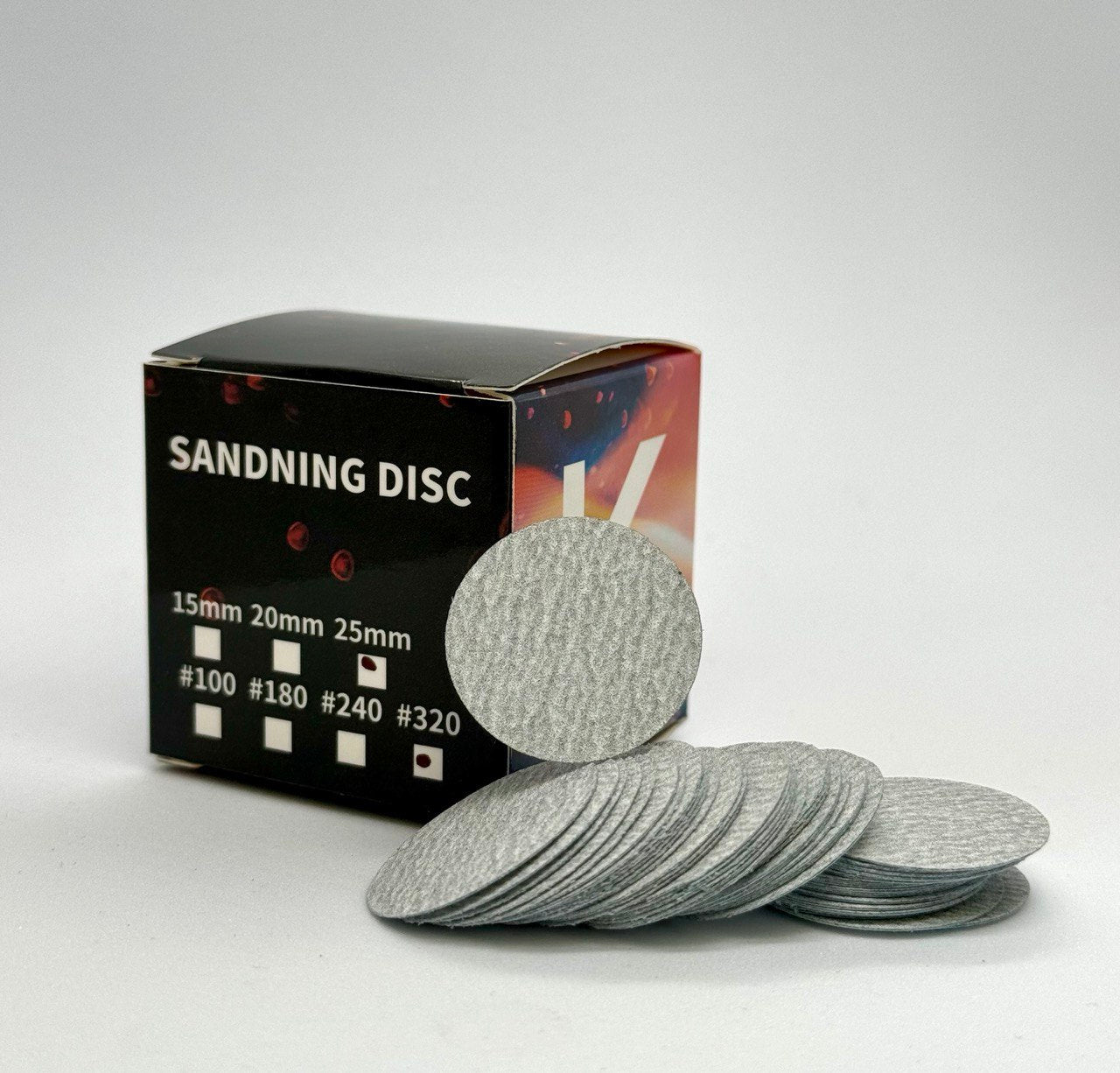 LisaKon Pedicure Disc Refill Pads For Pedicure (50 pcs) M/L(20/25 mm) 100/180/320 GRIT
