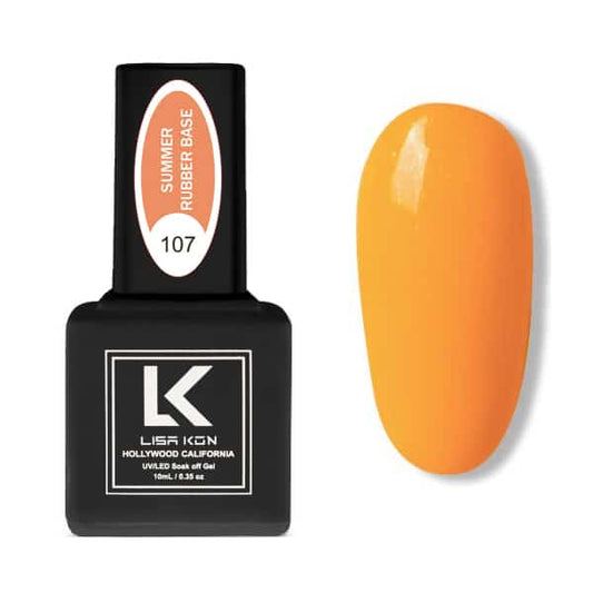 Summer Neon Rubber Base Gel 107 – Shimmer Orange