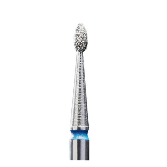 Staleks Diamond nail drill bit #34, rounded “bud” , blue, head diameter 1.6 mm/ working part 3.4 mm