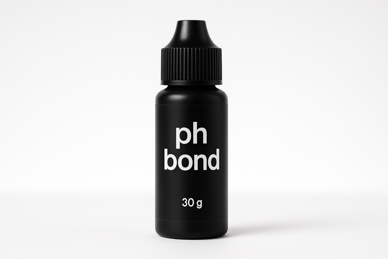 Фото 30гр черной пластиковой высокой бутылки с надписью ph bond