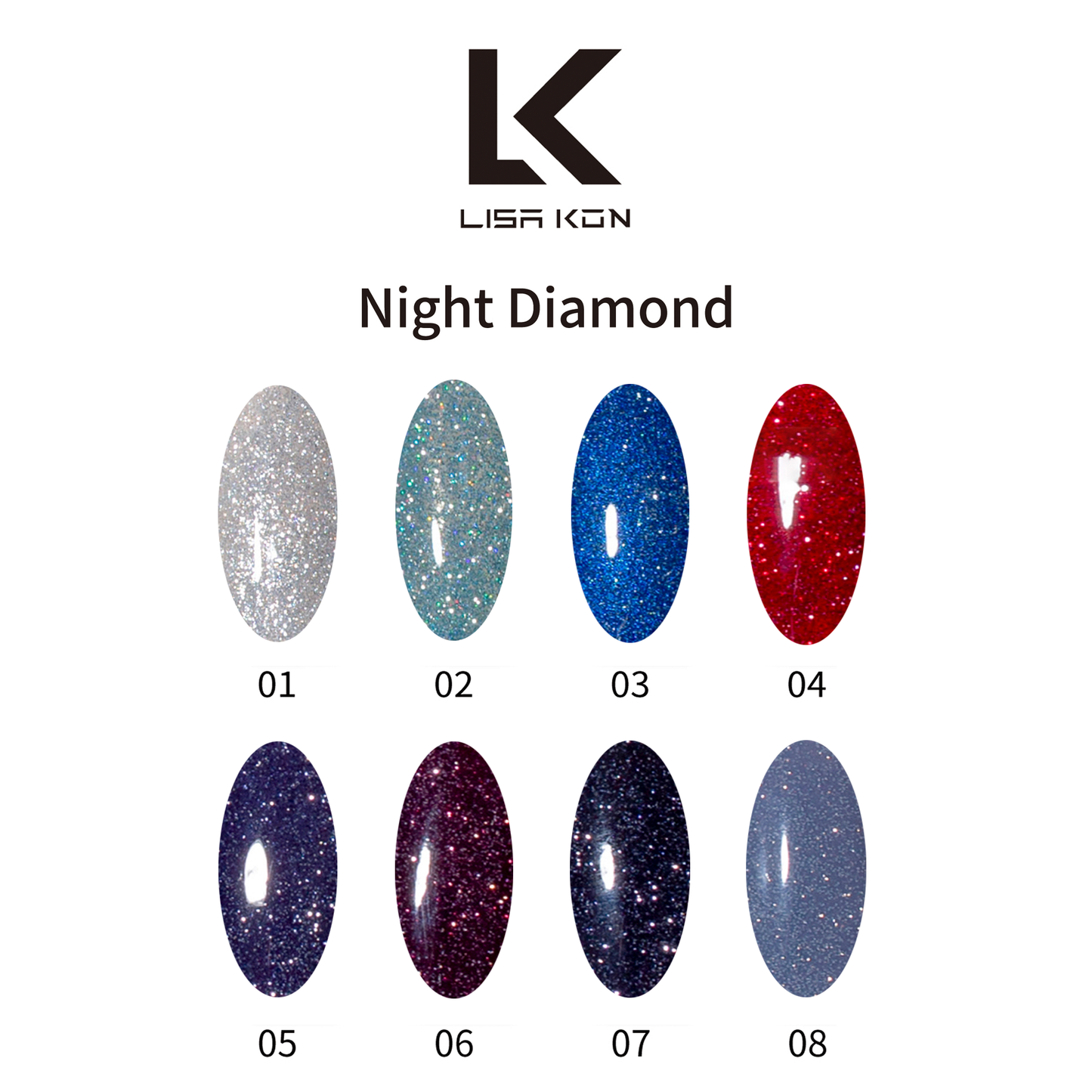 Colección de diamantes nocturnos reflectantes