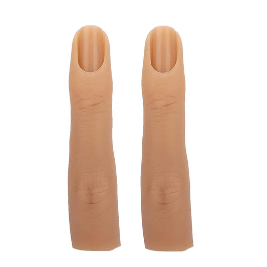 Silicone Practice Fingers for Acrylic Nails, Bendable Fake Nail Training Finger Manicure DIY Nail Art