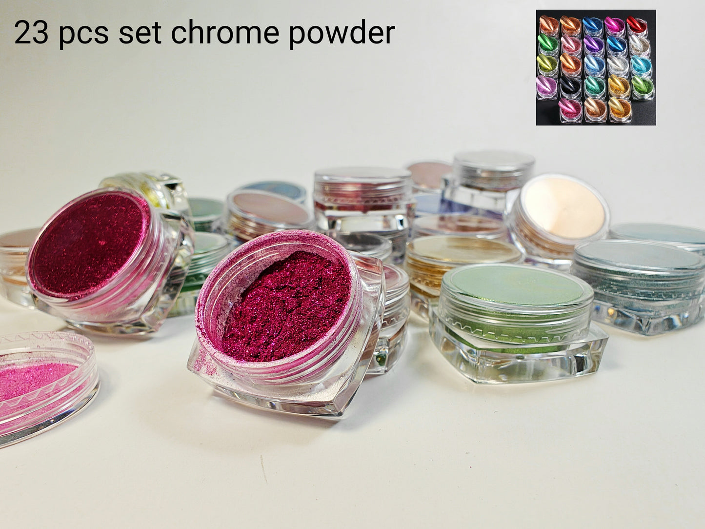 Chrome Mirror Powder set 23pcs for Nail Art