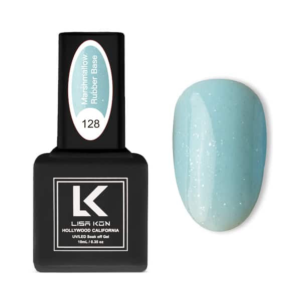 Marshmallow Rubber Base Coat 128 — Lagoon Blue Shimmer