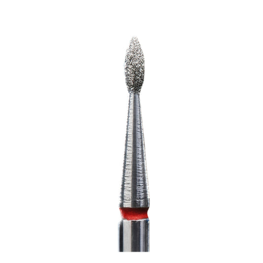 Сверло для ногтей Сталекс Алмазное №39, «капля», красное, диаметр головки 1,6 мм/рабочая часть 4 мм.