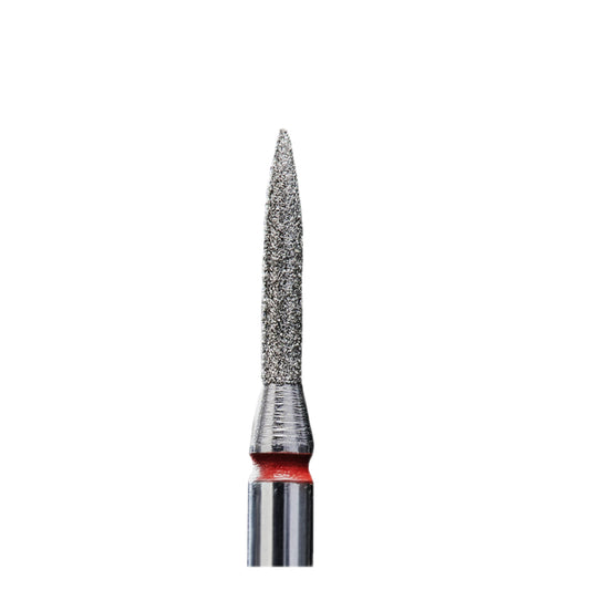 Diamond nail drill bit, “flame” , red, head diameter 1.4 mm/ working part 8 mm