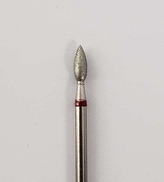 Алмазное сверло №2, «капля», красное, диаметр головки 3 мм/рабочая часть 7 мм.
