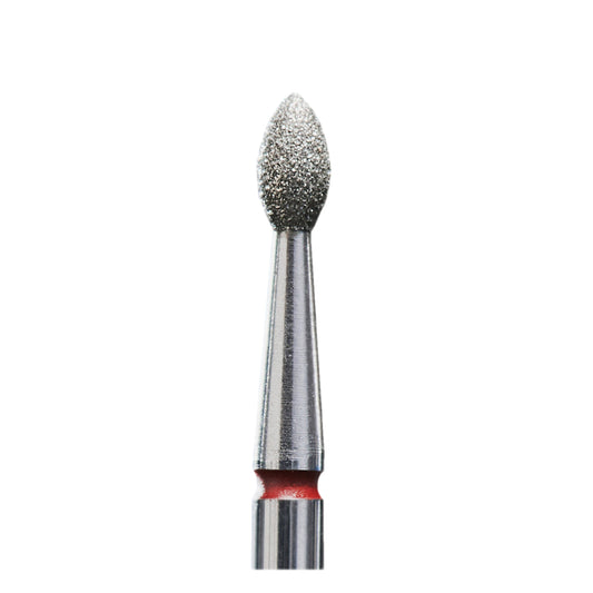 Staleks Diamond nail drill bit, pointed “bud” , red, head diameter 2.5 mm/ working part 4.5 mm