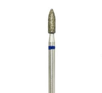 Diamond nail drill bit, “flame” , blue, head diameter 2.7 mm/ working part 9 mm