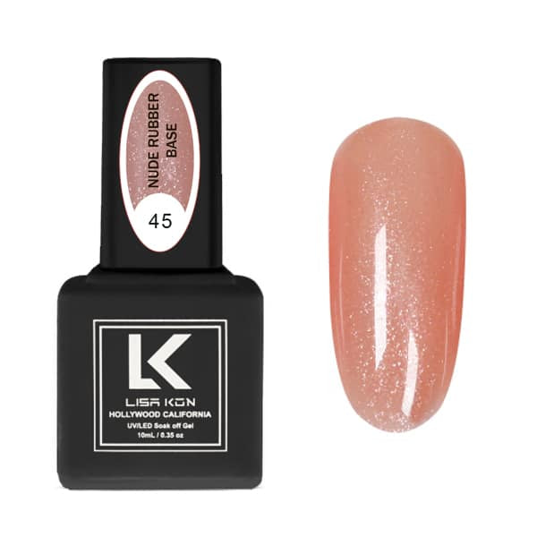 Nude Rubber Base Coat 45 – Peach Shimmer