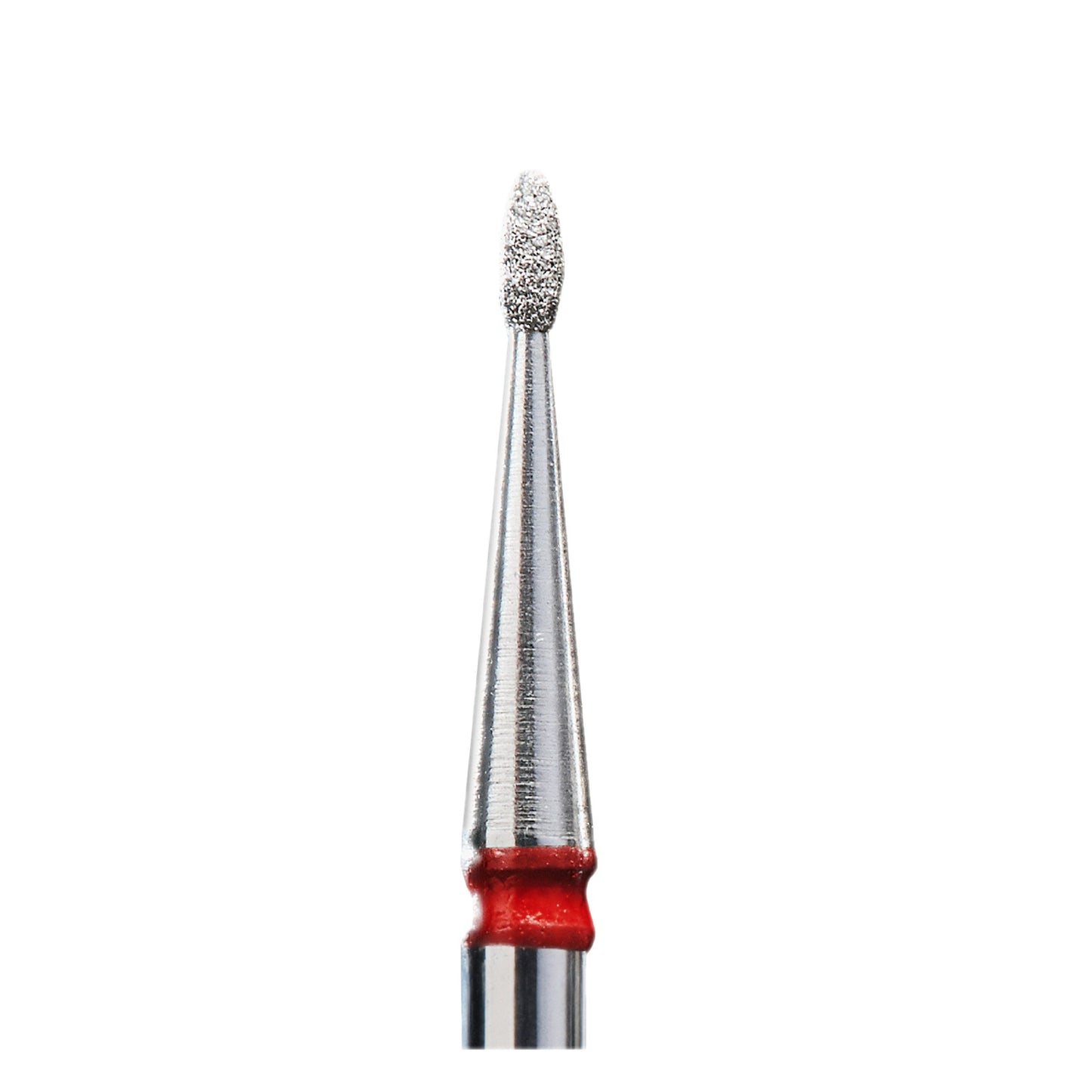 Diamond nail drill bit, rounded “bud” , red, head diameter 2.3 mm/ working part 5 mm