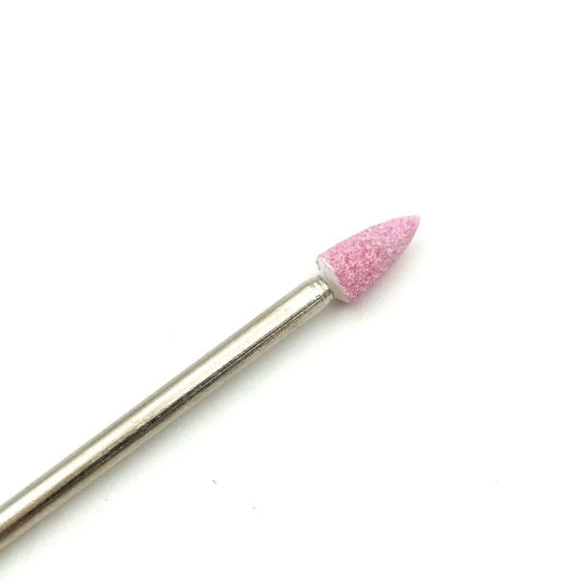 Broca cónica para uñas de corindón rosa, piedra cerámica giratoria de 3mm/3,2mm