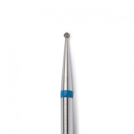 Diamond nail drill bit, “ball”, blue, head diameter 1 mm